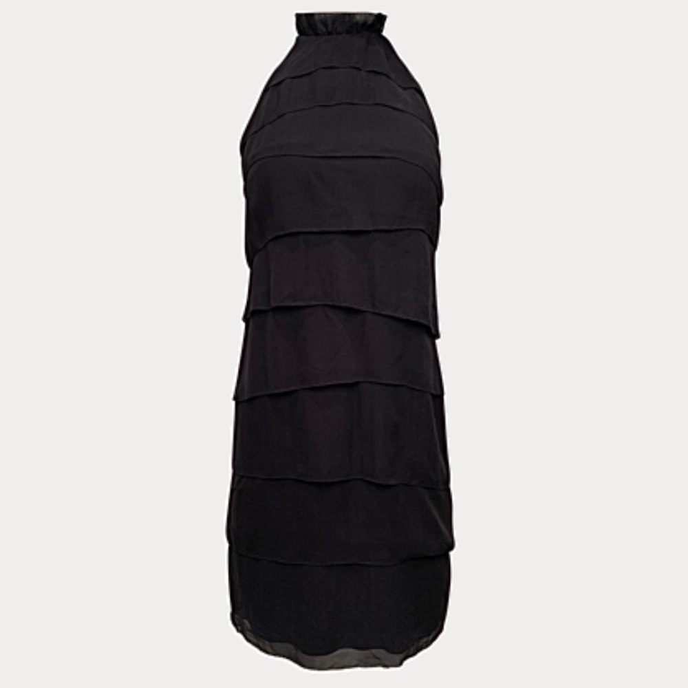 Vince Black Tiered Silk Dress